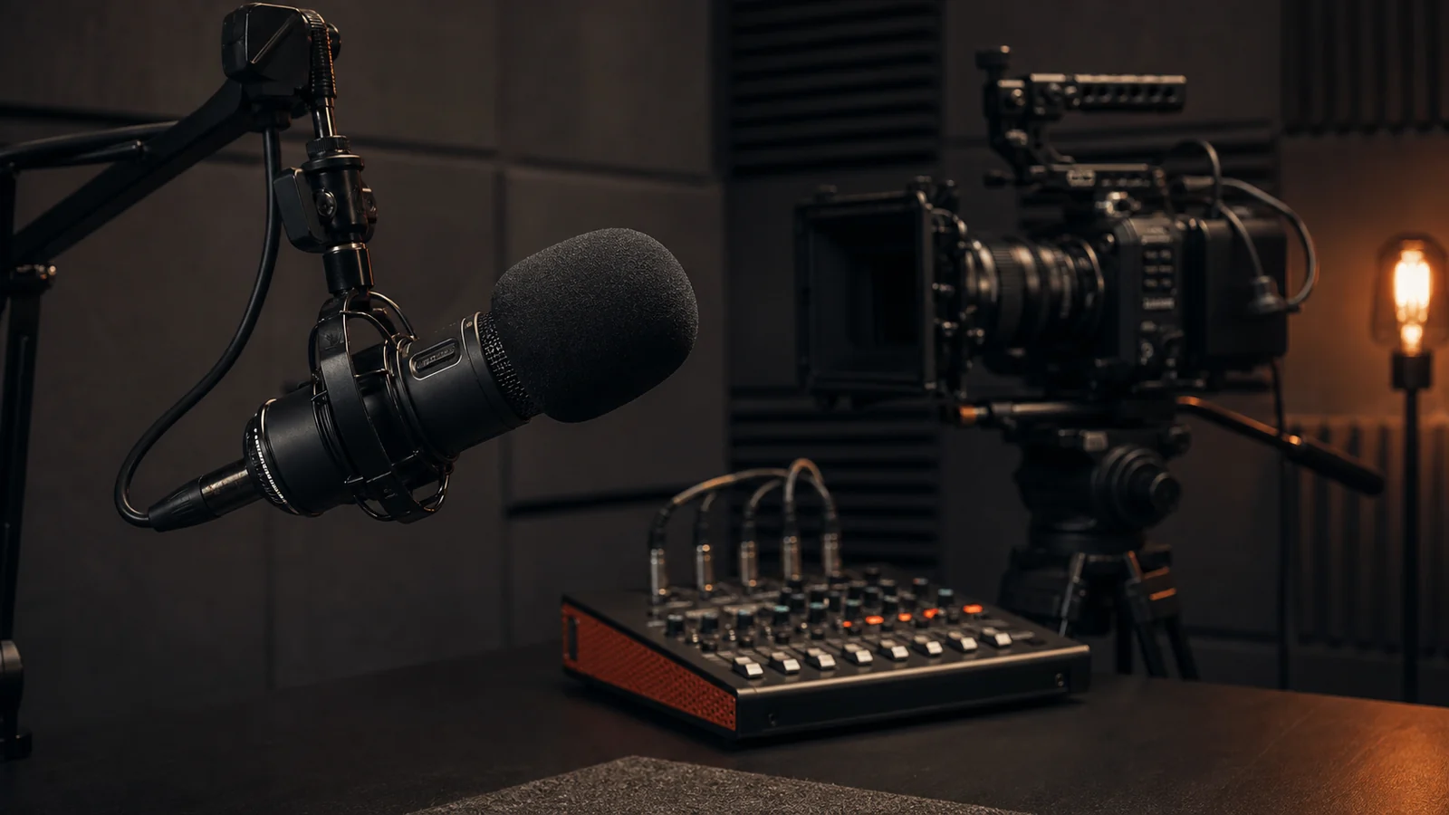 Professional microphone, camera and audio mixer